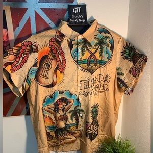 Vintage Sailor J E R R Y  tattoo INSPIRED Hawaiian shirt size XL new never worn